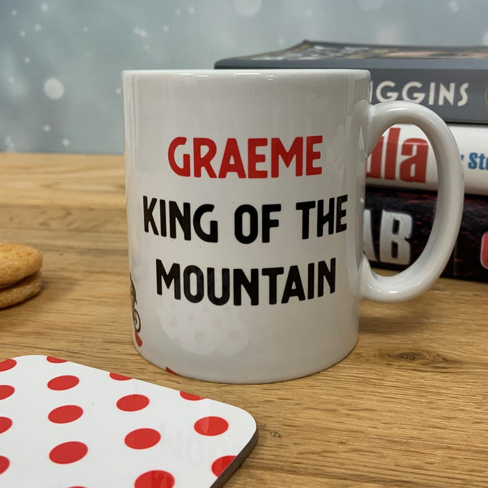 Personalised King of the Mountain Mug and Coaster Set | Gift for Cyclist, Bike, Dirt bike