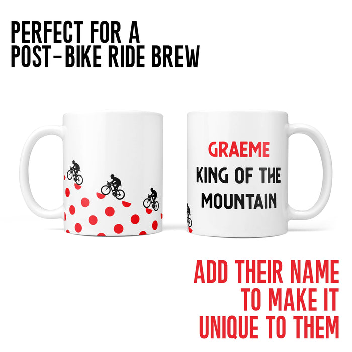 Personalised King of the Mountain Mug and Coaster Set | Gift for Cyclist, Bike, Dirt bike