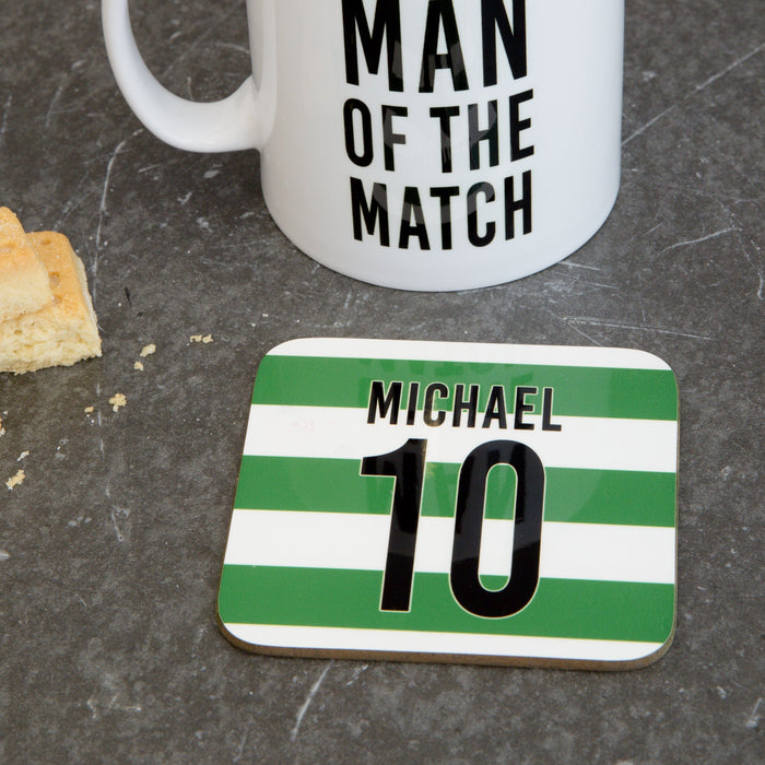 Custom Team Kit Colours Mug - Any Sport Or Football Strip Design "Man Of The Match" Back - Gift For Dad