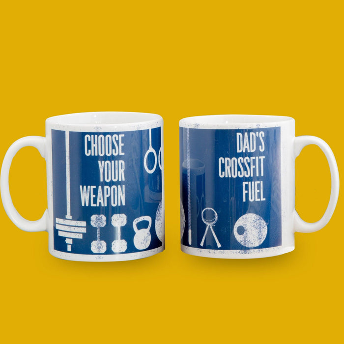 Fitness Gift - Gym Equipment Personalised Mug Coaster Gift set - Weights Fitness Crossfitter Secret Santa