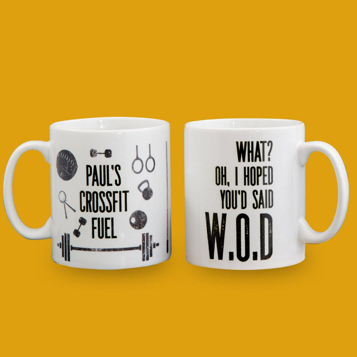 Fun crossfit athlete gift mug - What? I hoped you'd said WOD - fun workout gym mug secret santa