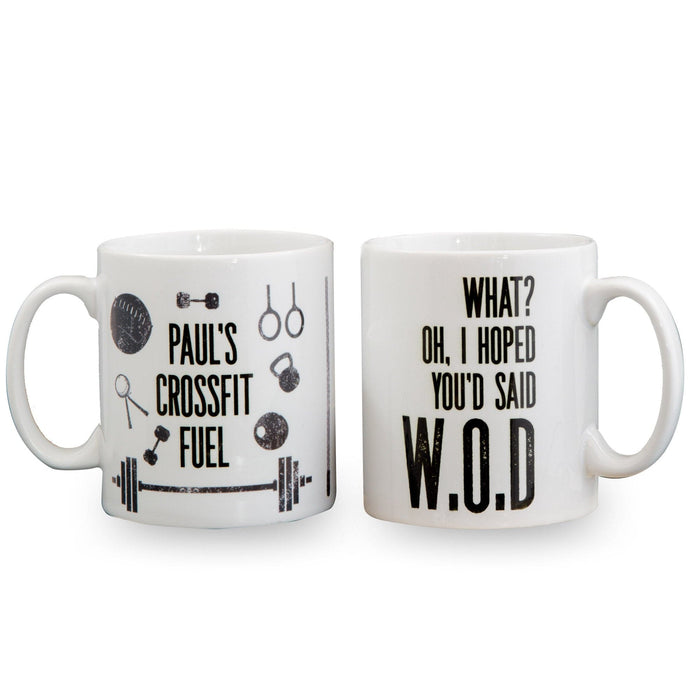 Fun crossfit athlete gift mug - What? I hoped you'd said WOD - fun workout gym mug secret santa