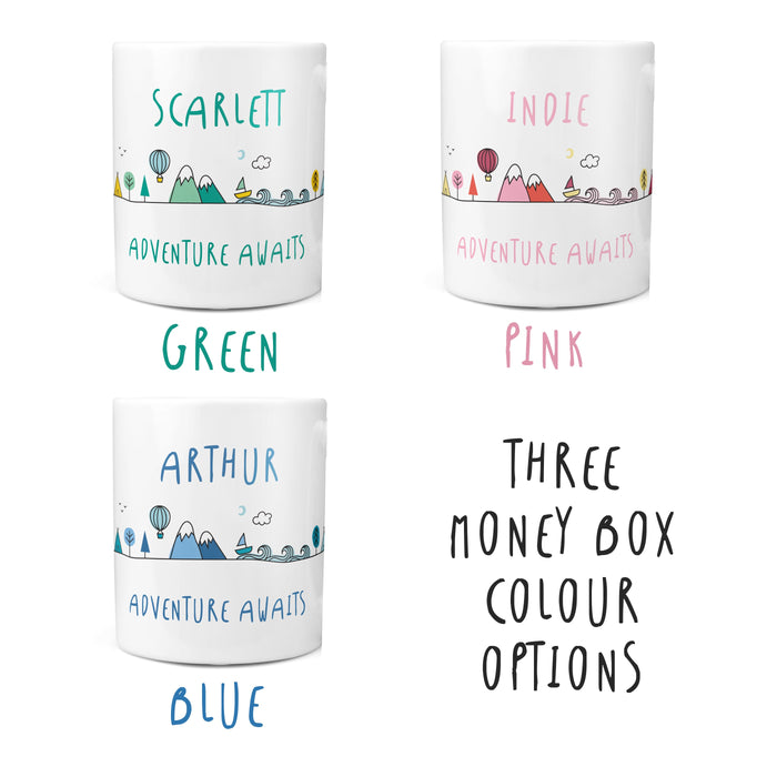 Adventure Awaits Ceramic Money Box - Ideal New Baby Or Christening Present