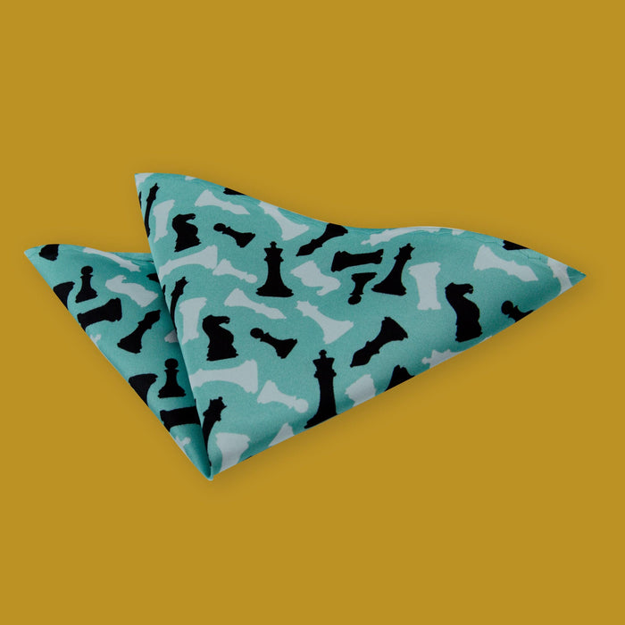 Chess Themed Silk Feel Pocket Square