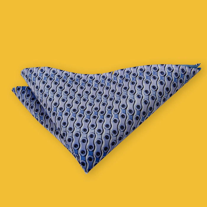 Bike Chain Patterned Personalised Pocket Square