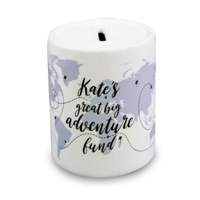 Adventure Themed Money Box - Fund For Wanderlust Traveller - Travel Adventures Saving Jar Piggy Bank