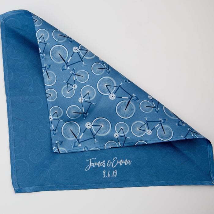 Bicycle Pattern Personalised Pocket Square