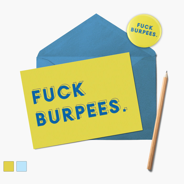 Fuck Burpees - Funny Gym Greetings Card