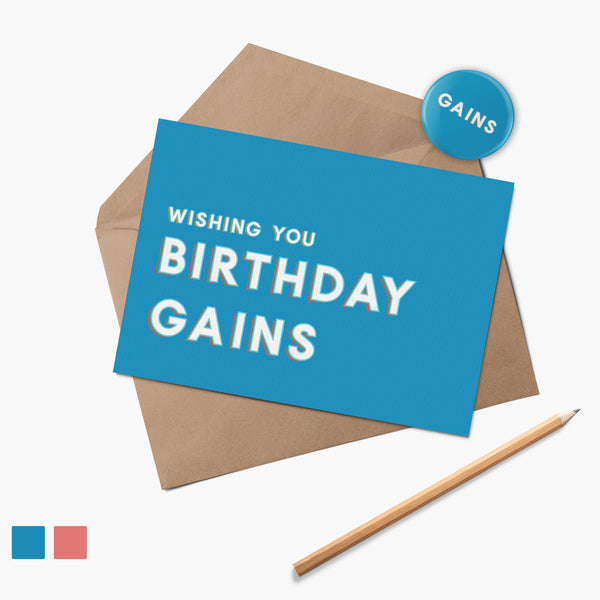 Wishing You Birthday Gains - Strong Guys Greetings Card