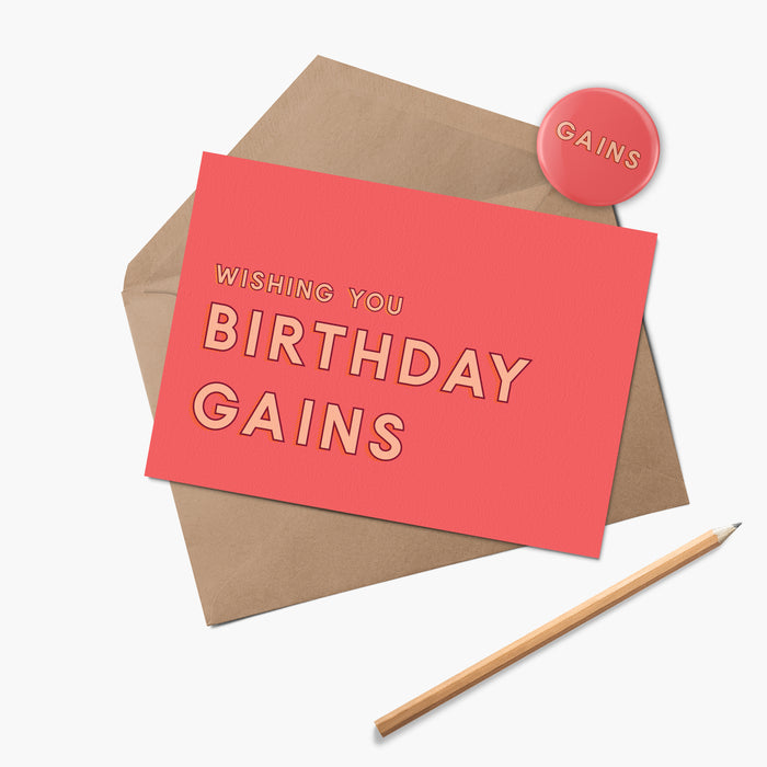 Wishing You Birthday Gains - Strong Female Greetings Card