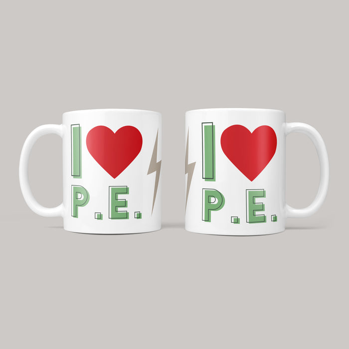 I Love P.E - Fun Fitness Mug