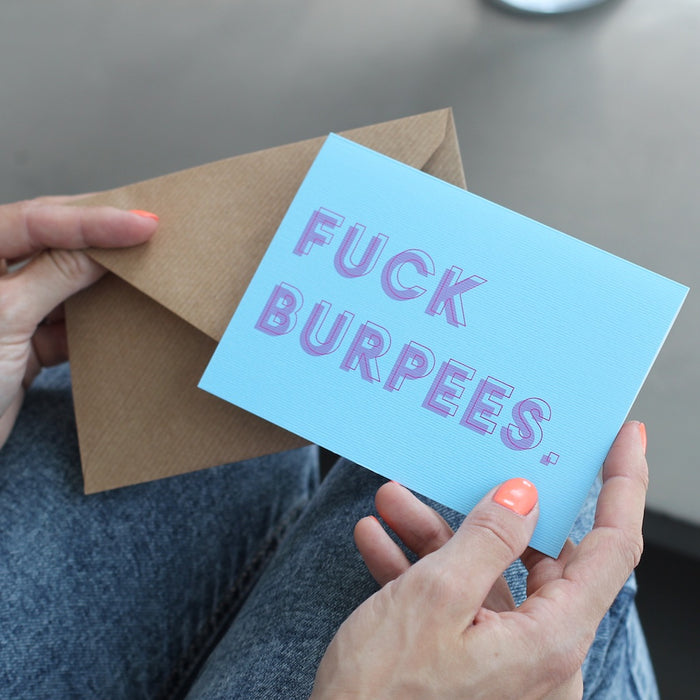 Fuck Burpees - Funny Gym Greetings Card