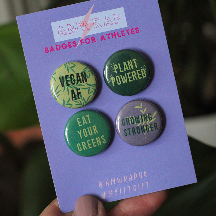 Mini Button Badge Set of 4 - Vegan