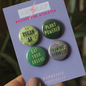 Mini Button Badge Set of 4 - Vegan