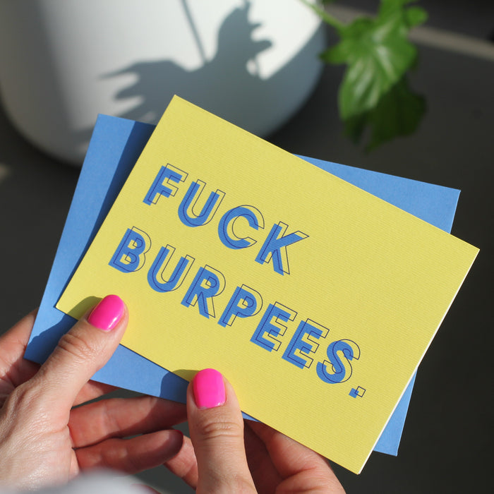 Fuck Burpees - Funny Gym Greetings Card